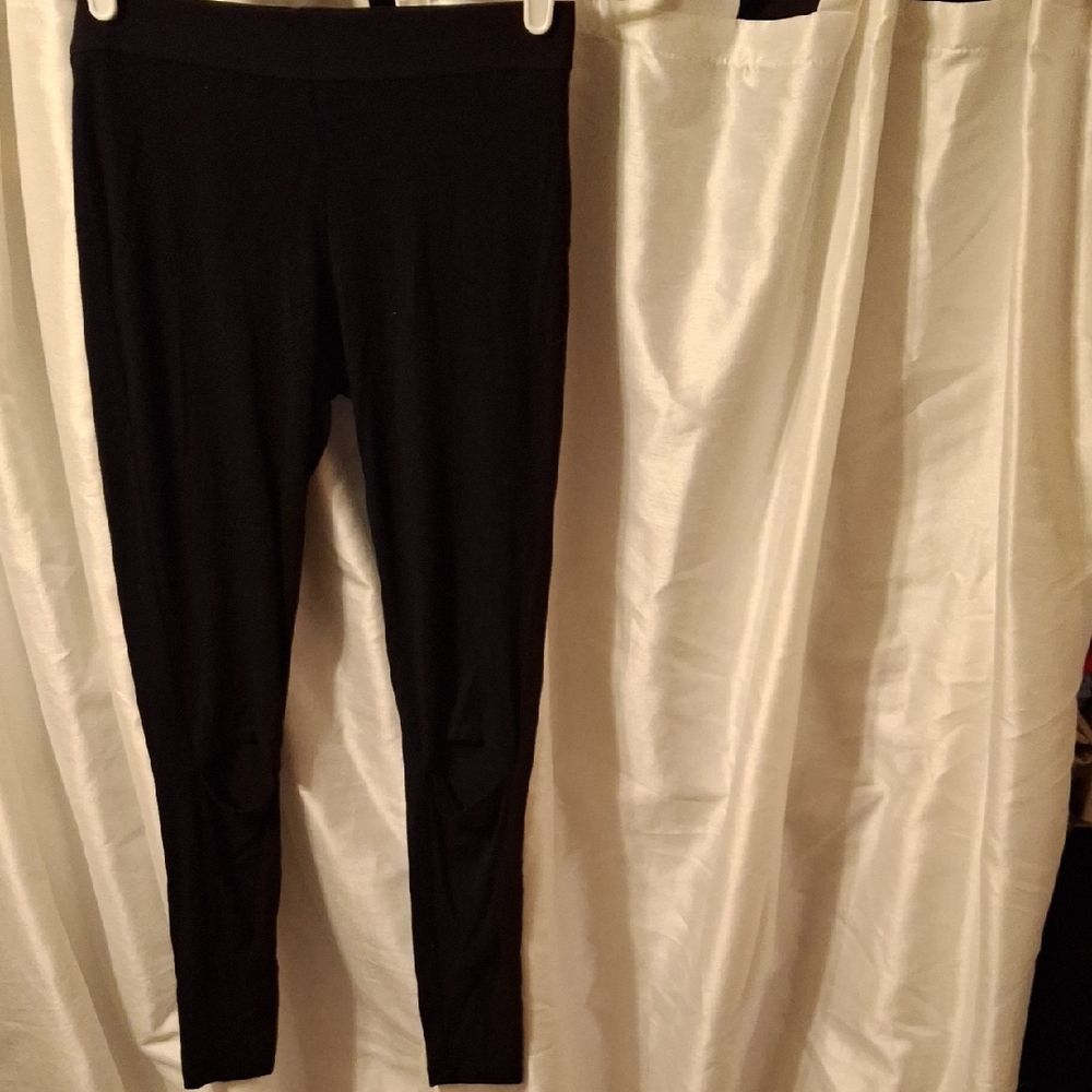 Joah Brown Classic Black Leggings M/L Open Knee